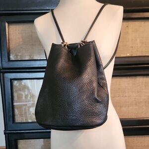 Stone Mountain Black Leather Backpack